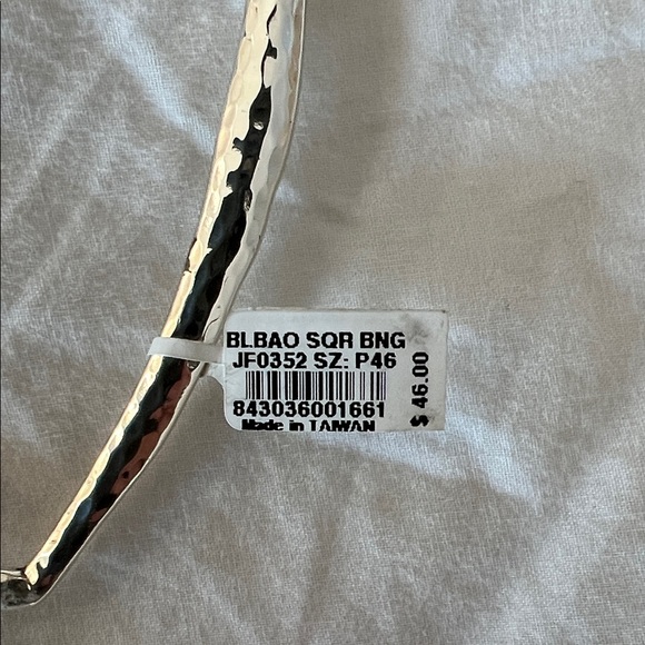 NEW Brighton Silver Textured Bangle with Blue Heart Pouch - Picture 3 of 9